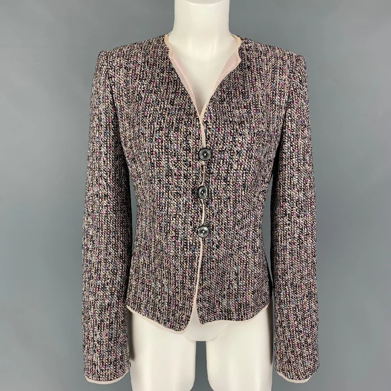 ARMANI COLLEZIONI Size 10 Multi-Color Cotton Blend Jacket