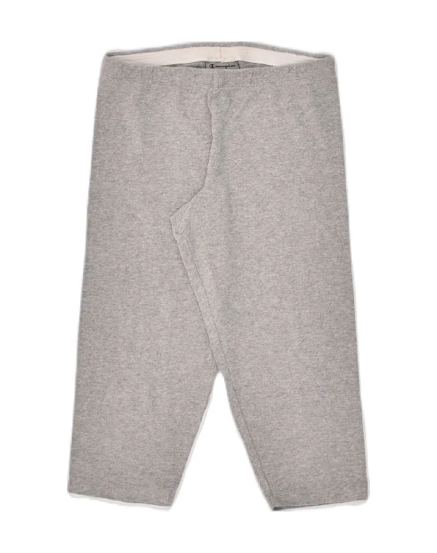 CHAMPION Womens Capri Leggings UK 10 Small Grey Cotton Cozy Oversized Leggings