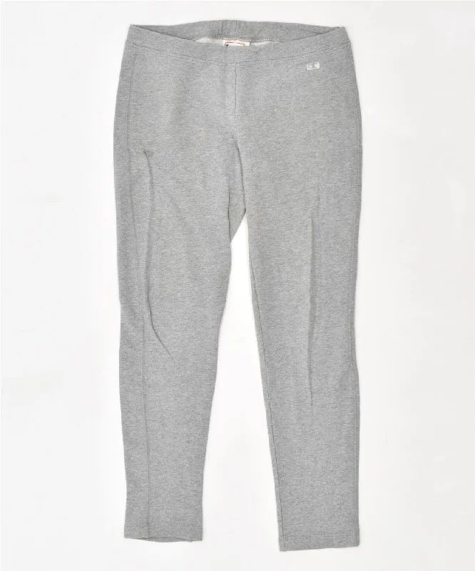 CHAMPION Womens Herritage Fit Leggings UK 12 Medium Grey Cotton Trendy Flared Leggings