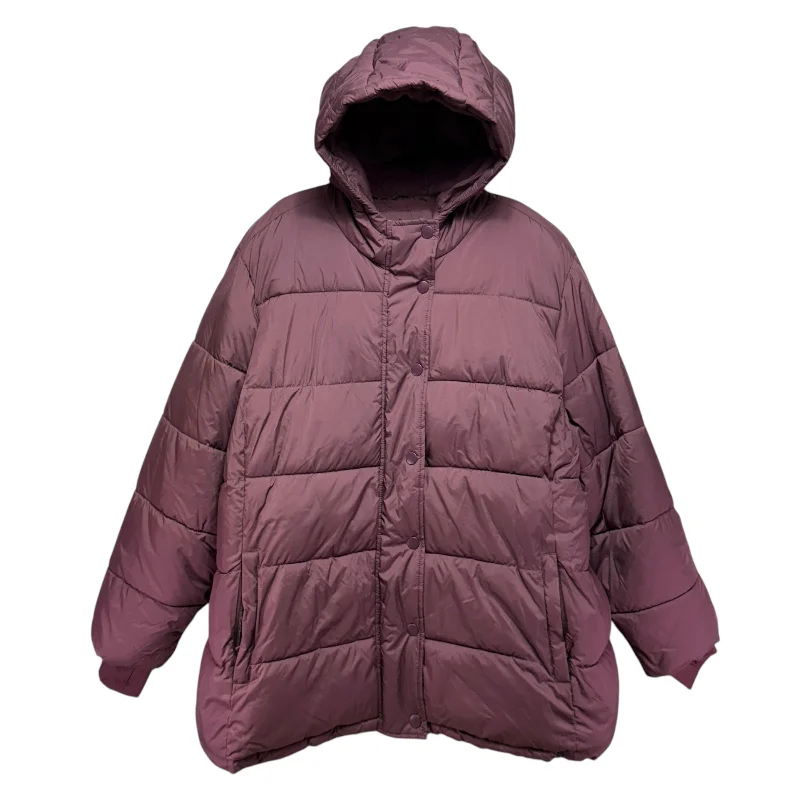 Heavyweight Hooded Jacket Puffer & Quilted By Amazon Essentials In Burgundy, Size: 4x