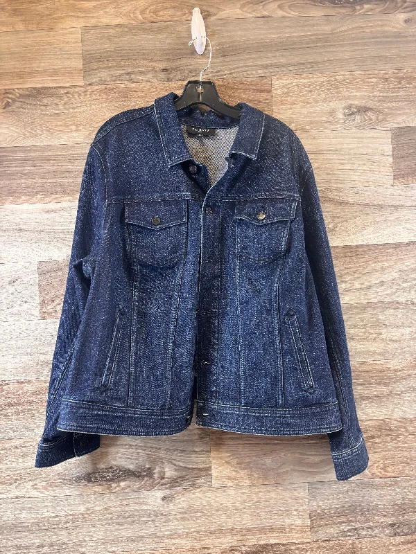 Jacket Denim By Talbots In Blue Denim, Size: 2x