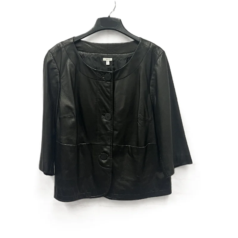 Jacket Leather By Samantiks In Black, Size: 2x