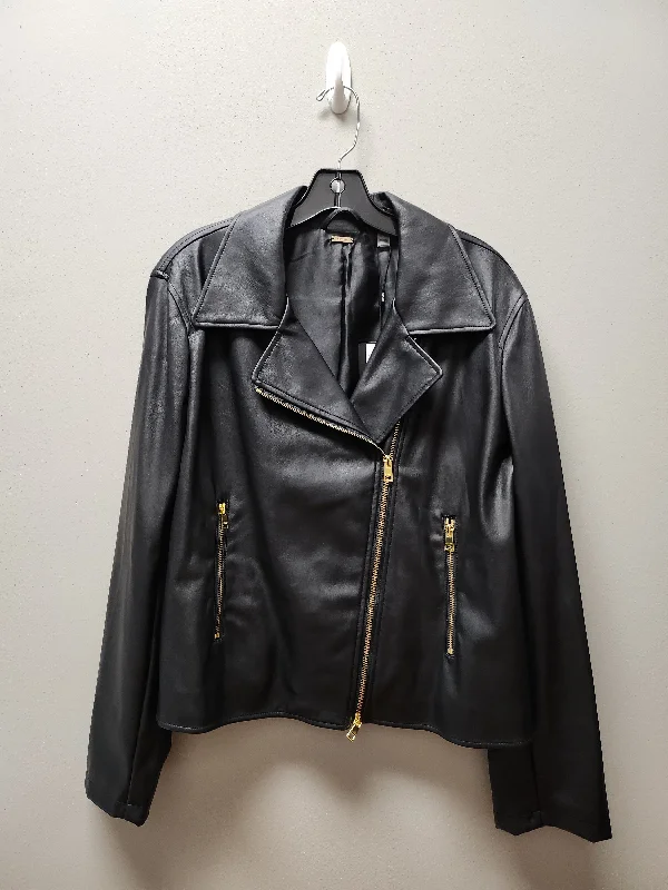 Jacket Moto By Tahari By Arthur Levine In Black, Size: Xl