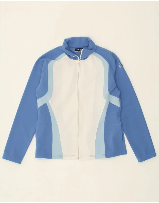 KAPPA Womens Tracksuit Top Jacket UK 14 Large Blue Colourblock Polyester