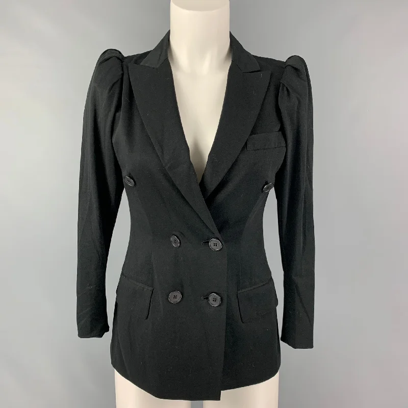 MOSCHINO Size 8 Black Cotton &  Polyester Jacket