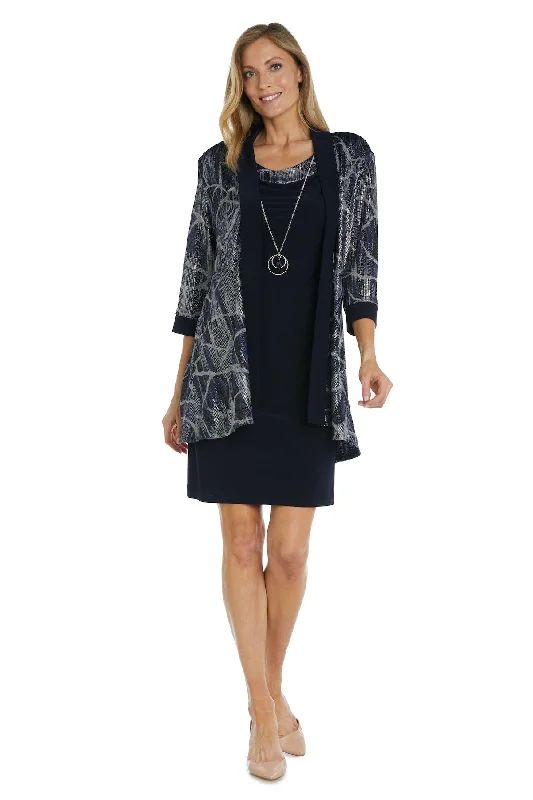 R&M Richards 9193P Printed Short Mother of the Bride Jacket Dress