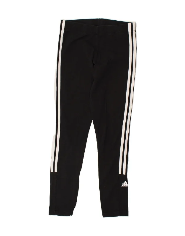 ADIDAS Womens Leggings UK 8 Small Black Trendy Sports Performance Leggings