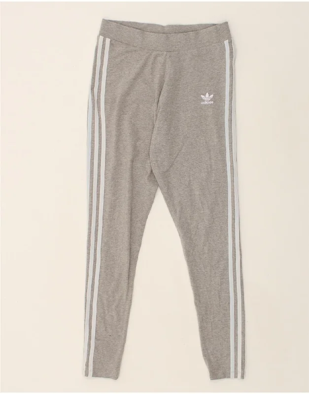 ADIDAS Womens Leggings UK 8 Small  Grey Cotton Stylish Yoga Leggings