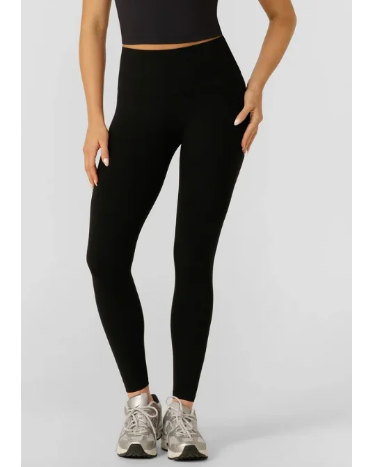 Lorna Jane Liberty Ankle Biter Leggings - Black Cozy Lounge Pants Leggings