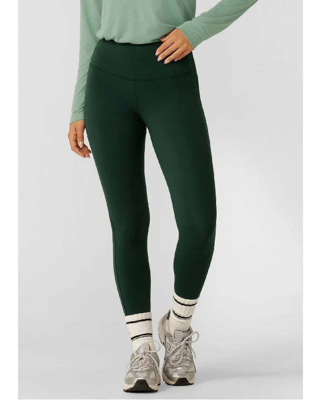 Lorna Jane Lotus Limited Edition No Chafe Full Length Leggings - Dark Green Comfortable Zip-Up Leggings