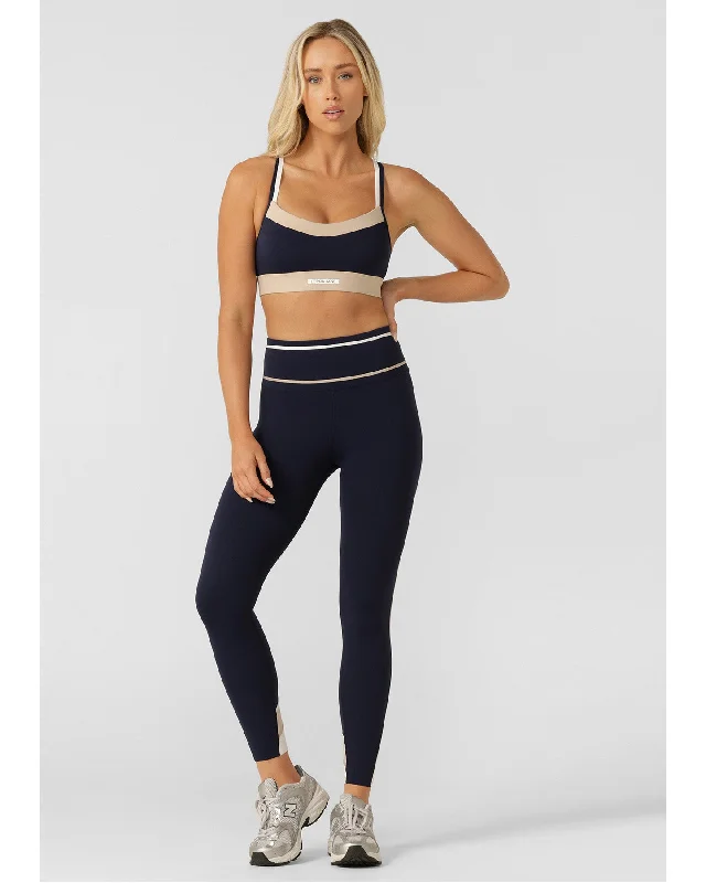 Lorna Jane Sunrise Ankle Biter Leggings - French Navy Trendy Tie-Dye Leggings