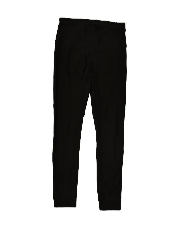 REEBOK Womens Leggings UK 12 Medium Black Fashionable Leather-Look Leggings