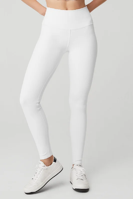 High-Waist Airbrush Legging - White Stylish Camo Print Leggings