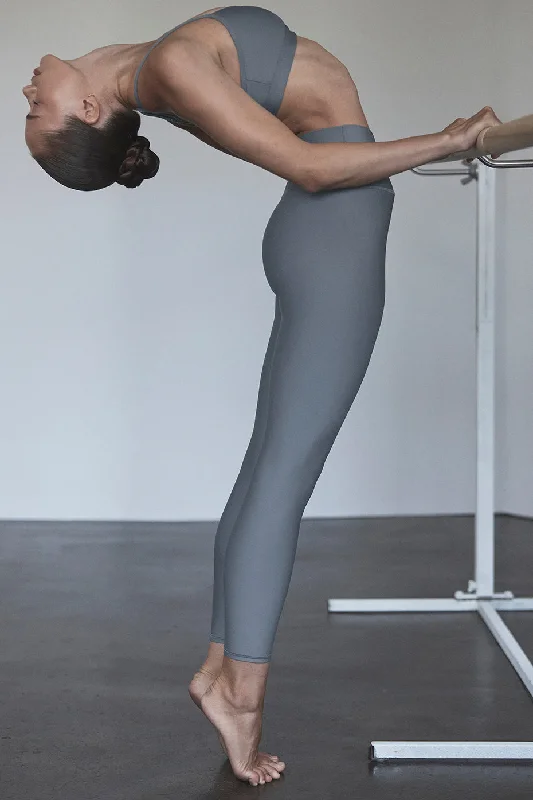 7/8 High-Waist Airlift Legging - Steel Grey Fashionable Solid Color Tights