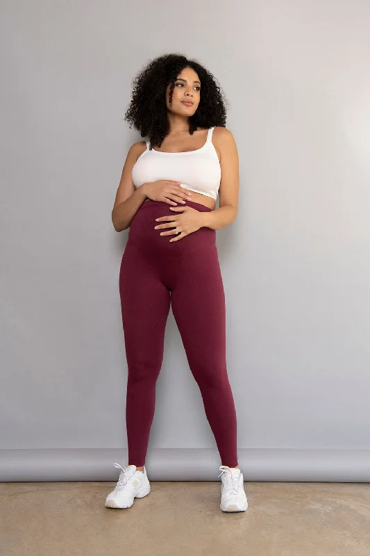 Maternity Everyday Leggings - Burgundy Stylish Ultra Stretch Leggings