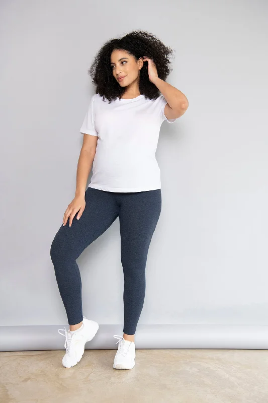 Maternity Everyday Leggings - Infinity Blue Comfortable Ribbed Sports Leggings