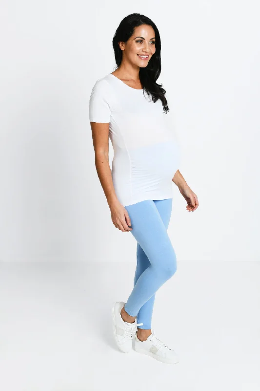 Maternity Everyday Leggings - Powder Blue Stylish Lightweight Leggings