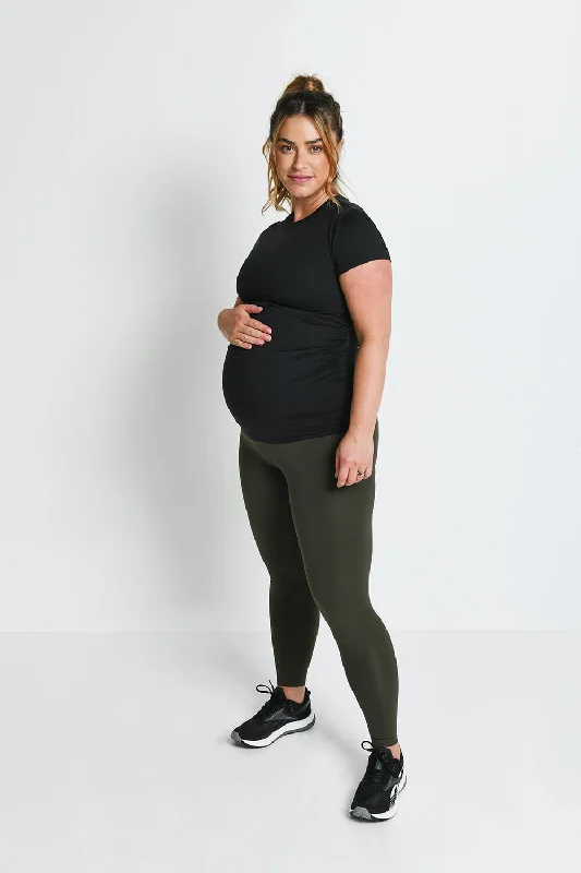 Maternity Focus Sports Leggings - Olive Green Trendy High-Compression Leggings