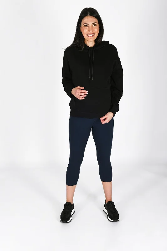 Maternity Revitalise Cropped Leggings - Navy Blue Cozy Cotton Leggings