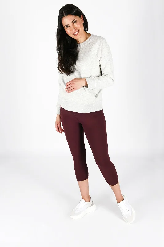 Maternity Revitalise Cropped Leggings - Winter Berry Stylish Capri Leggings