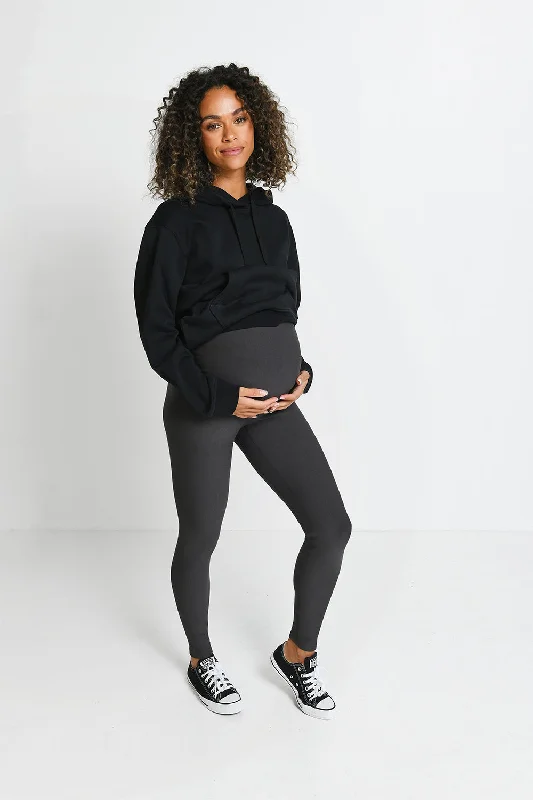 Maternity Winter Everyday Leggings - Dark Grey Fashionable Printed Leggings