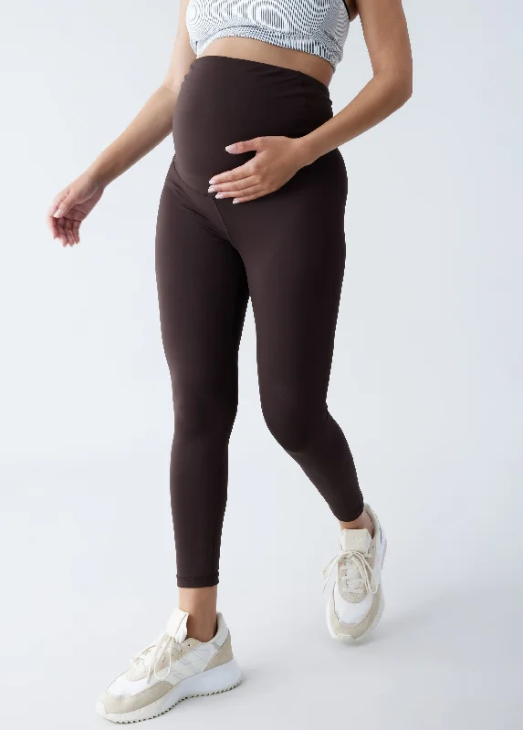 The All-Stage Performance Support ⅞ Maternity Black Legging Comfortable Ribbed Waistband Leggings