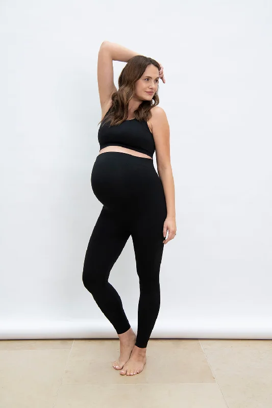 Ultimate Seamless Maternity Leggings - Black Cozy Oversized Leggings