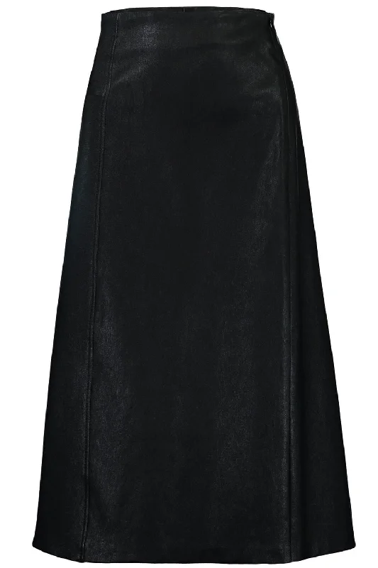 Glossy Midi Pencil Skirt