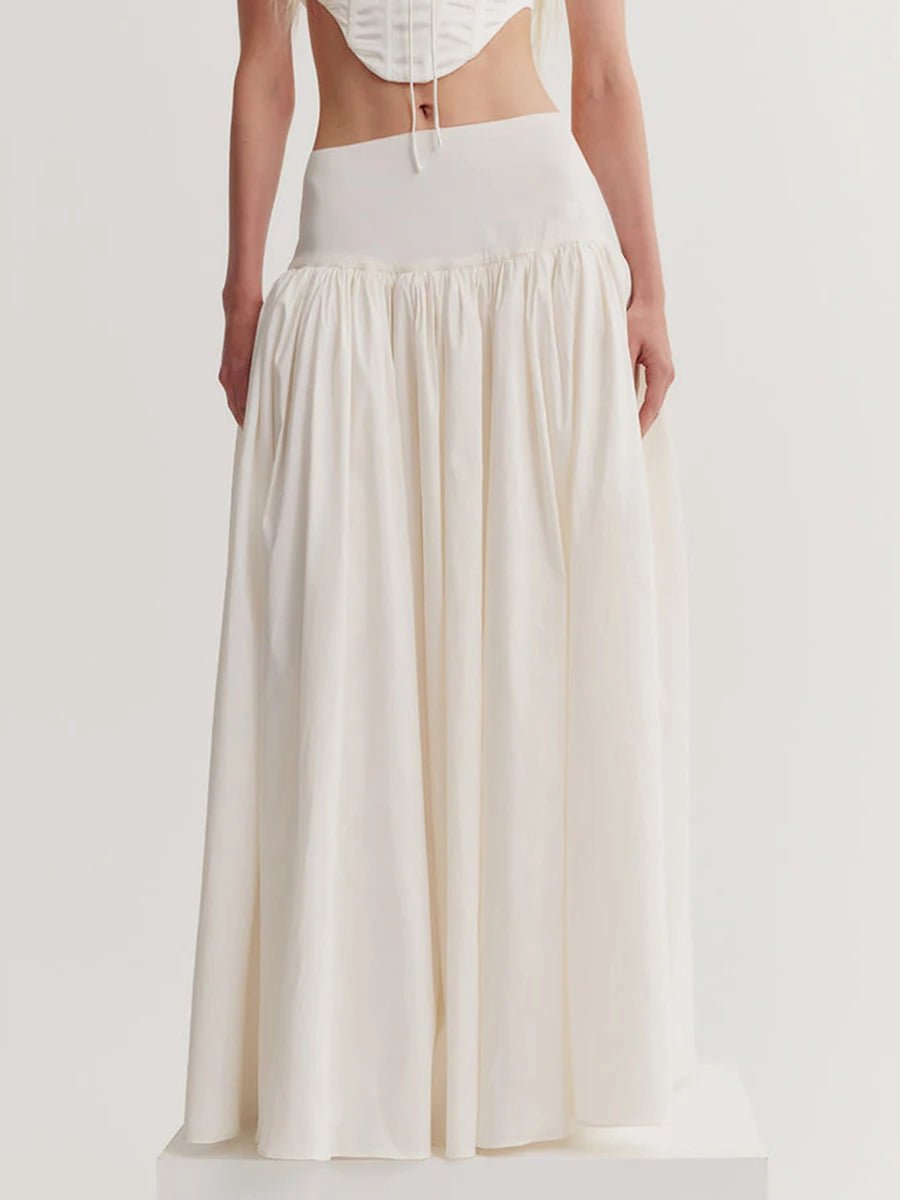 Off-White Ruched Midi Skirt