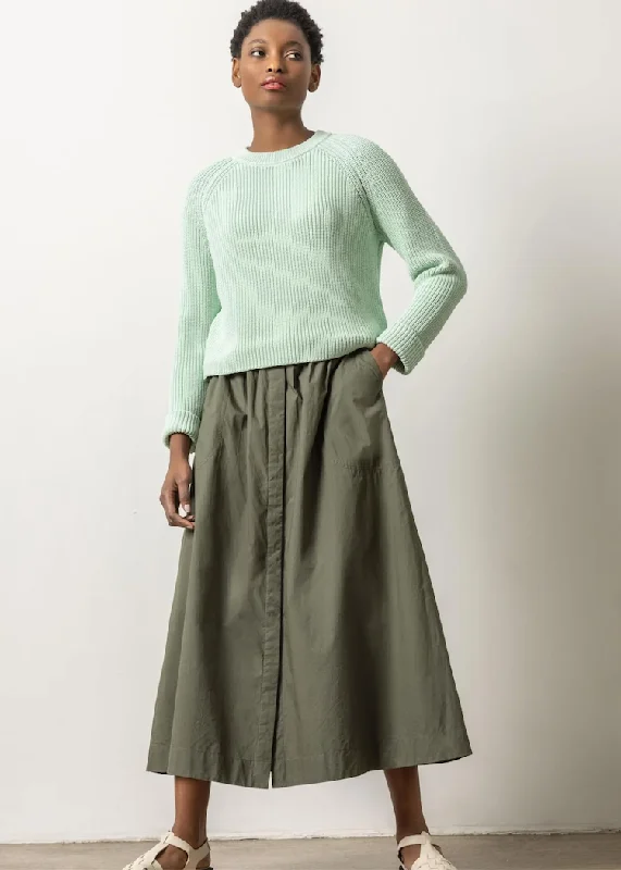 Lilla P | Poplin Button Front Skirt