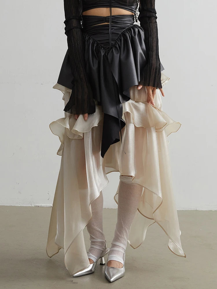 Saturn Ruffled Champagne Skirt