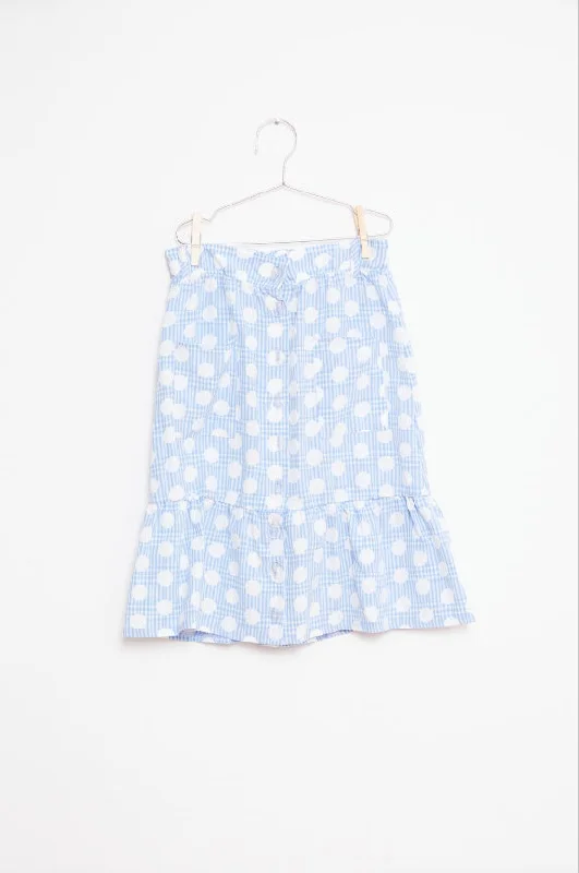 Skirt Women Dots Blue