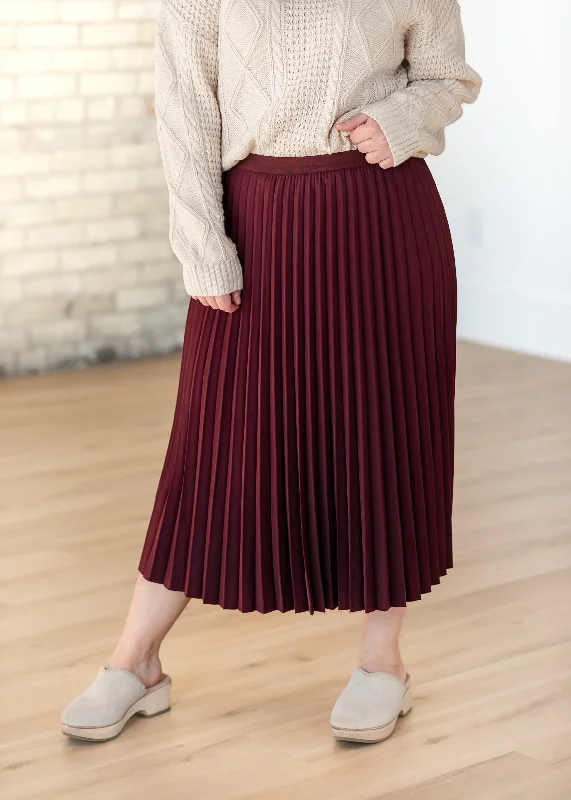 Stretchy Pleated Maxi Skirt