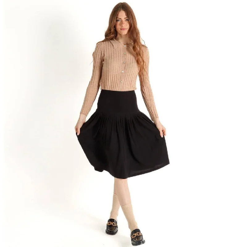 Women's Gathered Pleats Slinky Skirt