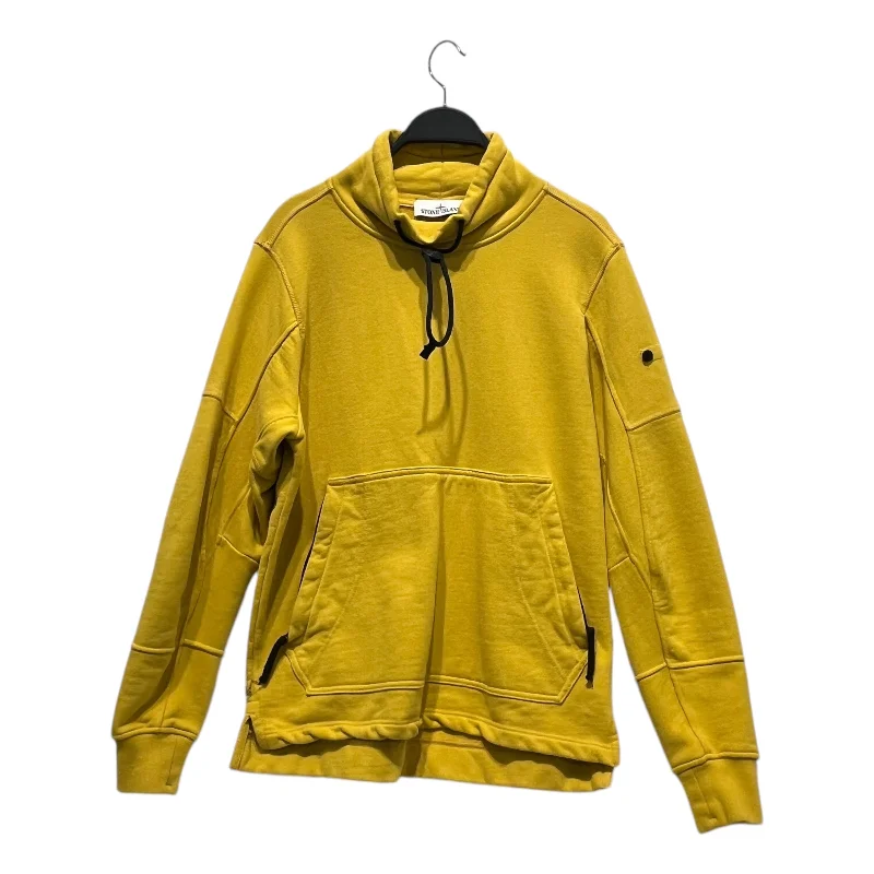STONE ISLAND/Sweater/S/Cotton/YEL/mock neck Print Jacquard Patchwork