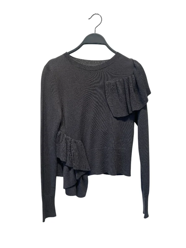 MM6/Sweater/XS/Rayon/GRY/ruffle shoulder Neon Metallic Matte
