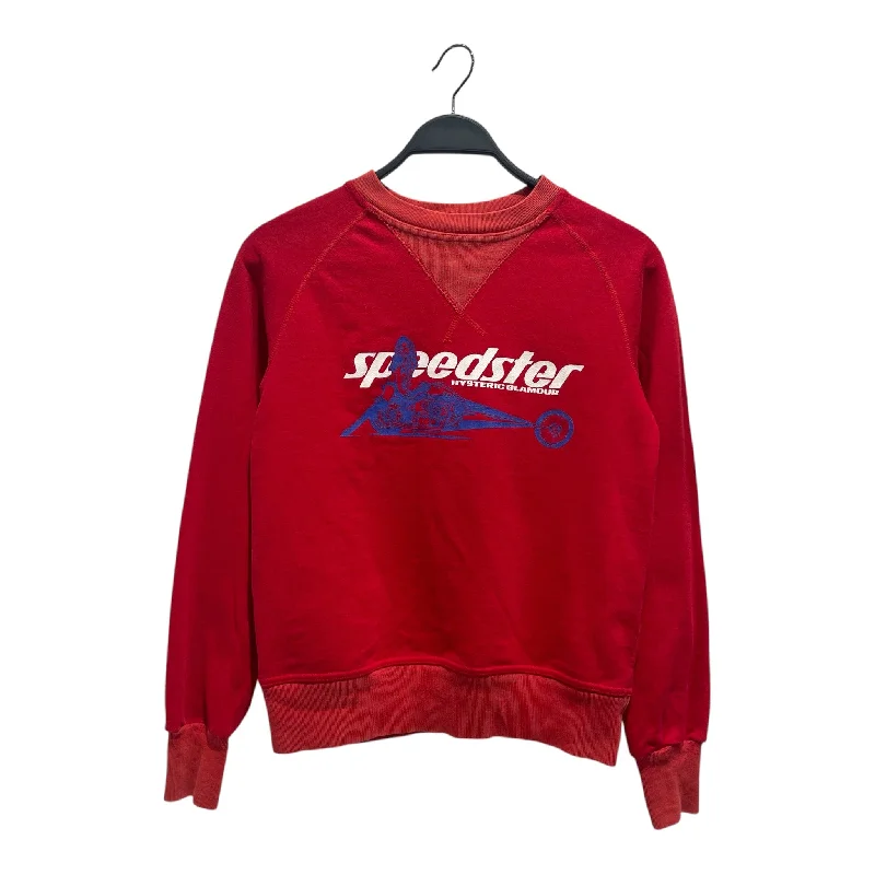 HYSTERIC GLAMOUR/Sweater/S/Graphic/Cotton/RED/ Handmade Hand-knitted Hand-woven