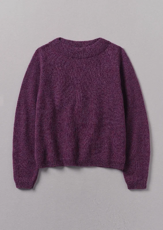 Boat Neck Wool Sweater | Amethyst Cashmere Blend Cotton Blend Poly Blend