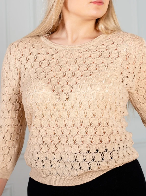 Sweaters merino wool extra fine Mesh Blend Leather Blend Suede Blend