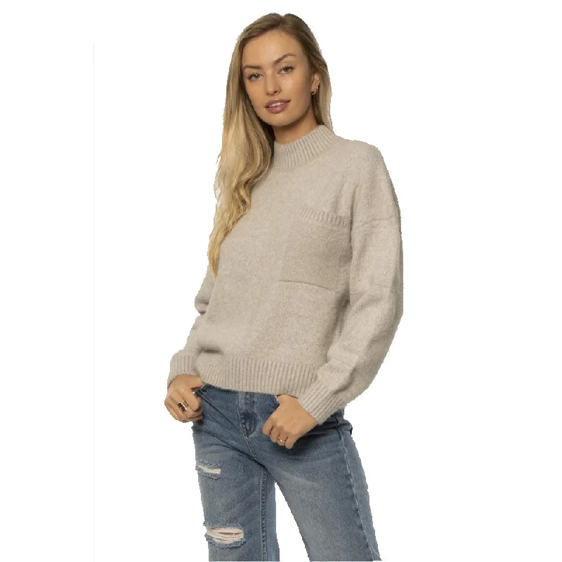 Dax L/S Knit Sweater Mesh Sweater Canvas Denim