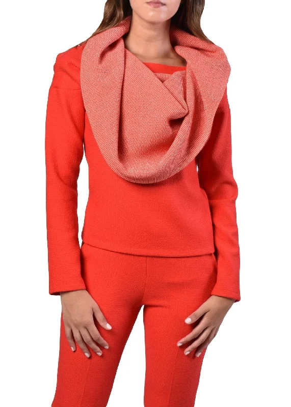 Deconstructed Sweater Hooded Caped Shawl Collar