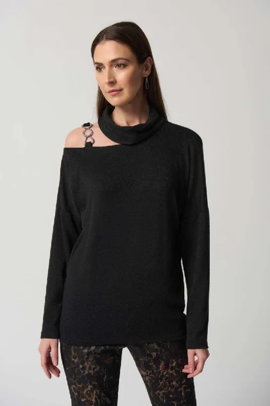Dolman Sleeve Sweater in Charcoal Gray 233093 by Joseph Ribkoff Fitted Loose Oversized