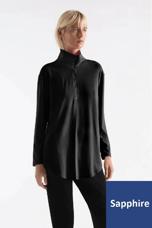 Zip Front Sweater in Sapphire F007 8359 by Mela Purdie Layered Multi-layer Single Layer