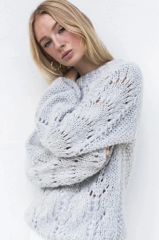 Hello Parry WOMENS LUNA MOHAIR & WOOL CHUNKY KNIT SWEATER - GREY...FLASH SALE Lace Blend Ribbed Blend Corduroy Blend Hello Parry WOMENS LUNA MOHAIR & WOOL CHUNKY KNIT SWEATER - GREY...FLASH SALE Lace Blend Ribbed Blend Corduroy Blend