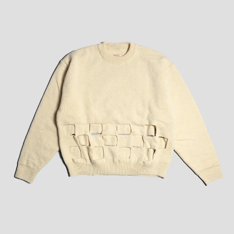 7G WOOL WINDOWPANE SWEATERS Fitted Slim Tailored