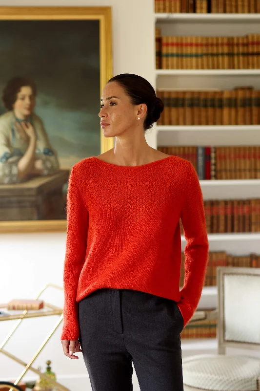 Evie Mohair Sweater Notch Collar Peter Pan Collar Cowl Neck
