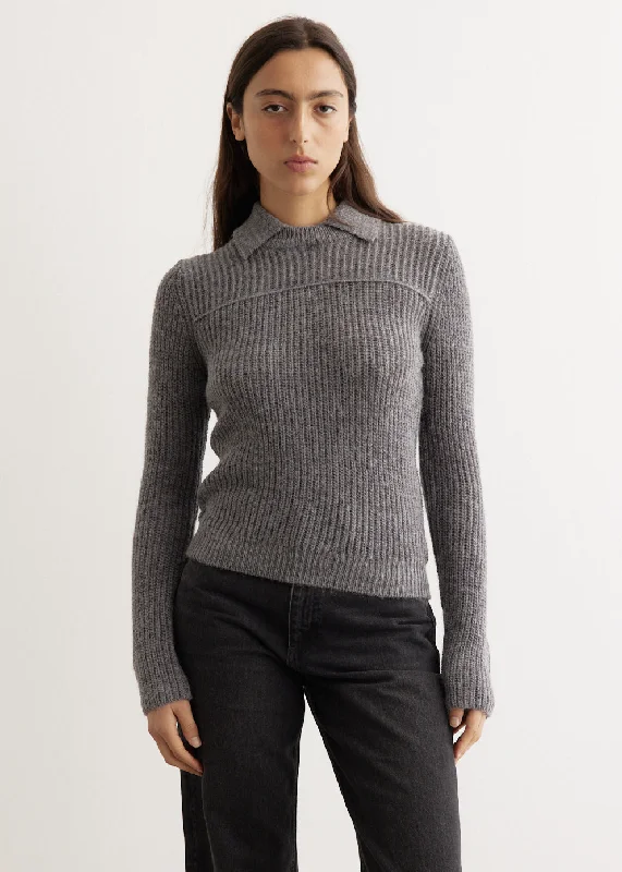 Madix Polo Sweater Turtle Neck Boat Neck Asymmetrical Neck