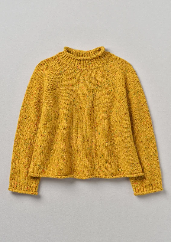 Orla Donegal Wool Sweater | Mimosa Yellow Long Sweater Short Sweater Cropped Sweater