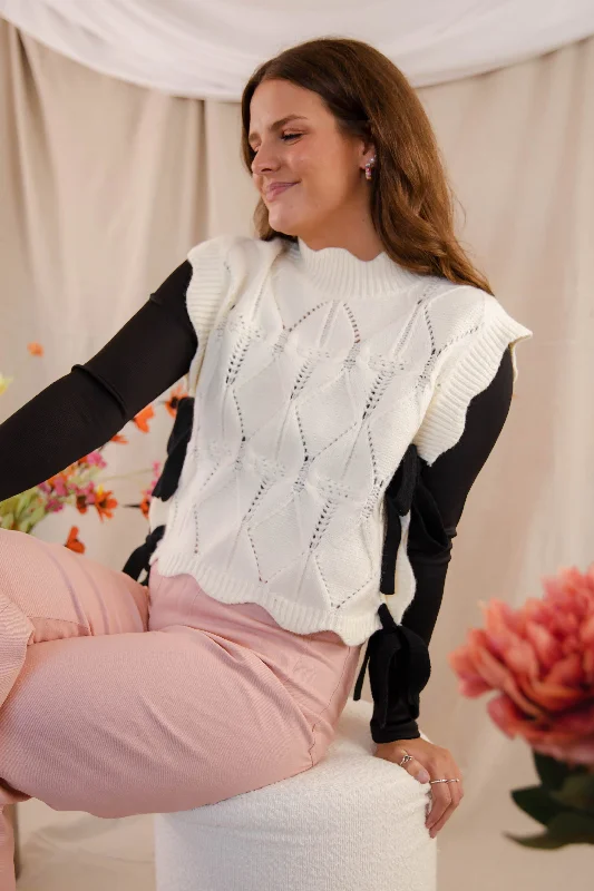 Paris Is Calling Sweater Vest Collared Crew Neck Turtle Neck