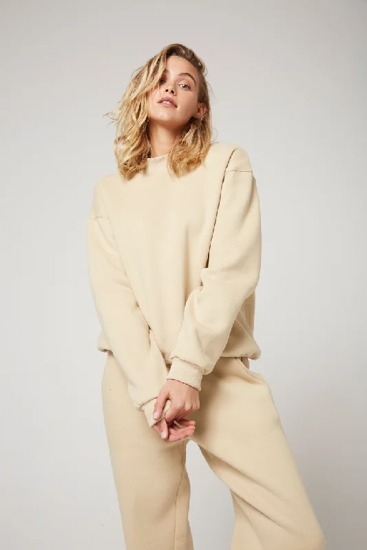 Rozalia Russian x Atoir WOMENS THE CREW NECK SWEATER - OATMEAL Nylon Fabric Polyester Fabric Spandex Fabric Rozalia Russian x Atoir WOMENS THE CREW NECK SWEATER - OATMEAL Nylon Fabric Polyester Fabric Spandex Fabric